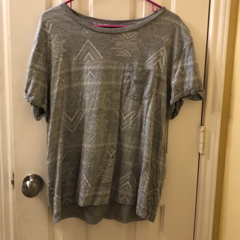 Gray H&M Aztec Patterned Shirt